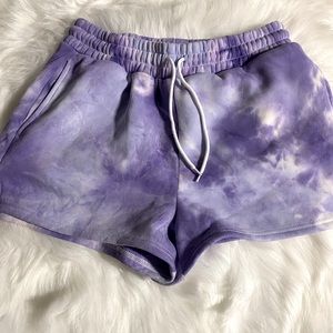 Comfy Purple Tie-Dye Shorts. High Rise. Size L. Refuge Athletics from Mandee.